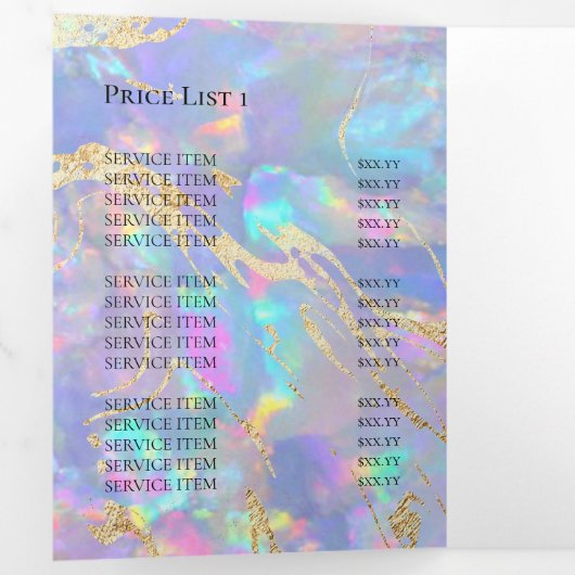 Opal Tri-Fold Broschüre Dreifach Gefaltete Einladung (Innen Erste Seite)