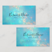 Opal Turquoise Iridescent Business Card Visitenkarte (Vorne/Hinten)