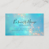 Opal Turquoise Iridescent Business Card Visitenkarte (Rückseite)