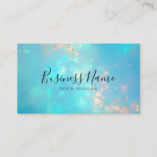 Opal Turquoise Iridescent Business Card Visitenkarte (Vorderseite)