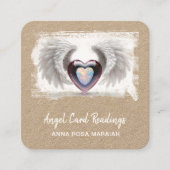 *~* Opal Two Heart QR Angel Wings AP78 Kraft Quadratische Visitenkarte (Vorderseite)