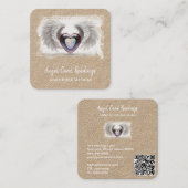 *~* Opal Two Heart QR Angel Wings AP78 Kraft Quadratische Visitenkarte (Vorne/Hinten)