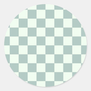 Opal- und Honeydew-Checkerboard Runder Aufkleber