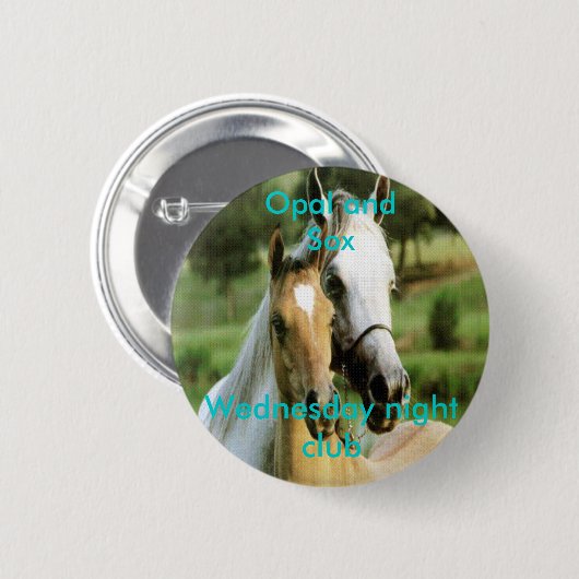 Opal und Sox, Mittwoch Abend Verein Button (Vorne & Hinten)