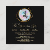 *~* Opal Wasserfarbe Kapricorn Goddess Meerjungfra Quadratische Visitenkarte (Rückseite)