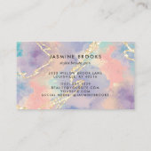 Opal Watercolor Gold Glitzer Visitenkarte (Rückseite)