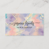 Opal Watercolor Gold Glitzer Visitenkarte (Vorderseite)