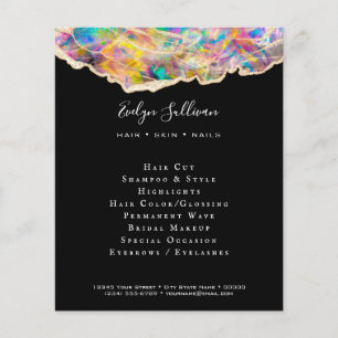 Opaldesign auf schwarzem Flyer