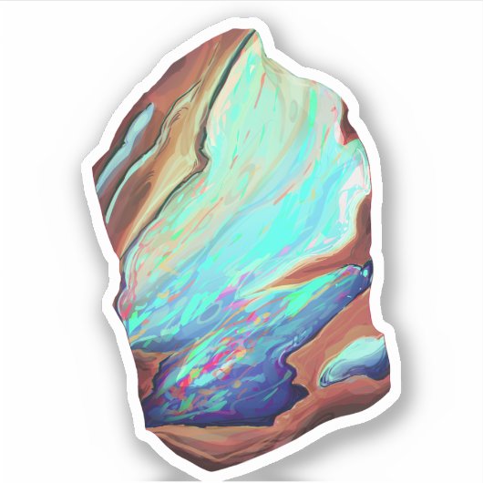 Opaler Edelstein Aufkleber (Vorderseite)