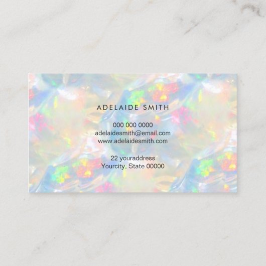 opaler Edelsteine-Hintergrund Visitenkarte (Rückseite)