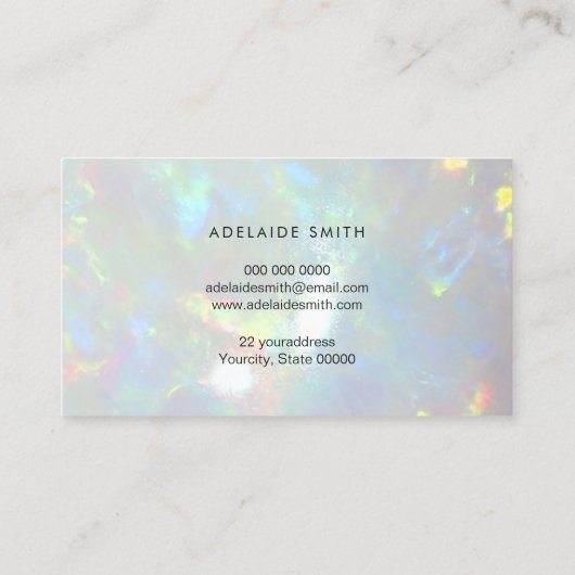 opaler Hintergrund Visitenkarte (Rückseite)