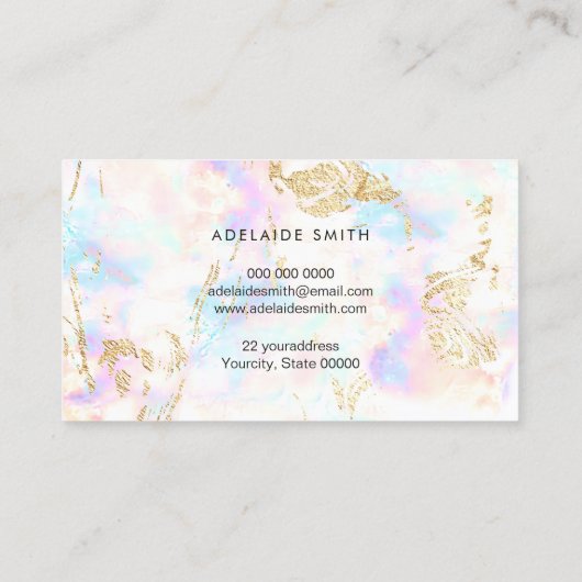 opaler Mineral Visitenkarte (Rückseite)