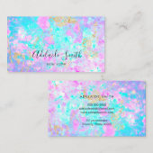 opales Foto lila blau Visitenkarte (Vorne/Hinten)