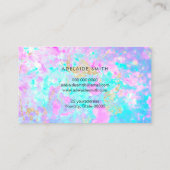 opales Foto lila blau Visitenkarte (Rückseite)