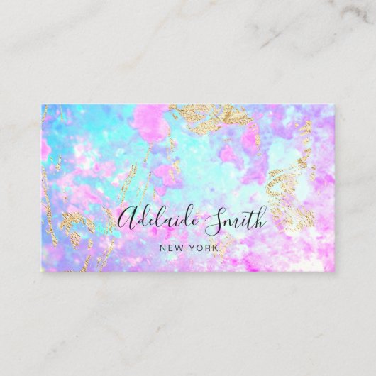 opales Foto lila blau Visitenkarte (Vorderseite)