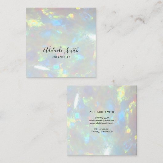 opales Foto Quadratische Visitenkarte (Vorne/Hinten)