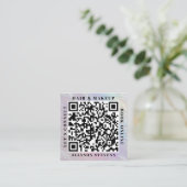 Opalescent Pearl QR Code Hair Makeup Artist Quadratische Visitenkarte (Stehend Vorderseite)