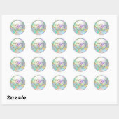 Opalescent Two Hearts Runder Aufkleber (Blatt)