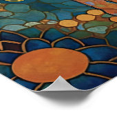 Opaleszente Katze im mosaikähnlichen romanischen D Poster (Ecke)