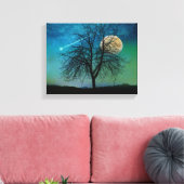 Opaleszenter Himmel, Baum, Mondernte, Sternschieße Leinwanddruck (Insitu (Wohnzimmer))