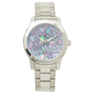 Opaleszenz Geode Kristall - Lila/blau, Armbanduhr