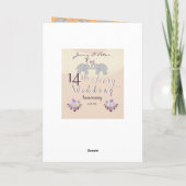 Opals & Elephants Card zum 14. Hochzeitstag Karte (Rückseite)