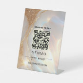 Opalstein Gold Venmo Zahlungs QR-Code Sockelschild (Vorderseite)