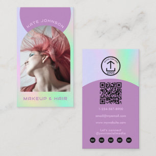 Opalstein-Make-up-Haarbogen-Foto-QR-Code-Logo Visitenkarte