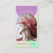 Opalstein-Make-up-Haarbogen-Foto-QR-Code-Logo Visitenkarte (Vorderseite)
