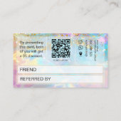 Opalstein-Qr-Code-holografische Empfehlungskarte (Rückseite)
