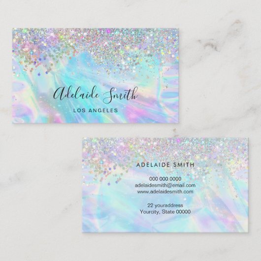 Opalstein und Imitat Glitzer Visitenkarte (Vorne/Hinten)