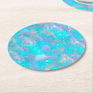 Opalsteinstruktur Runder Pappuntersetzer