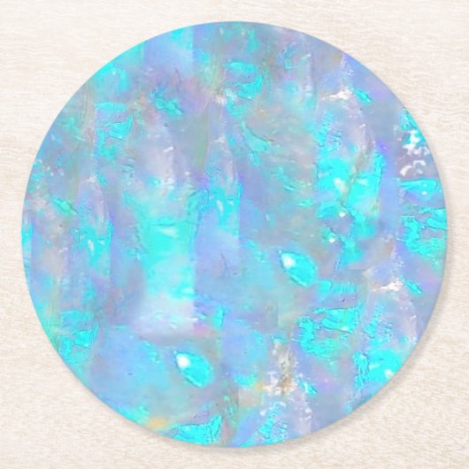 Opalsteinstruktur Runder Pappuntersetzer (Vorderseite)