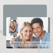 Opaque Banner Doppeltes Foto Save the Date (Vorne/Hinten)