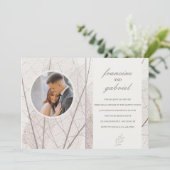 Opaque Blätter Foto Probe Abendessen Party Einladung (Stehend Vorderseite)