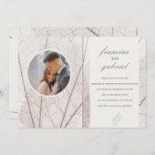 Opaque Blätter Foto Probe Abendessen Party Einladung (Vorne/Hinten)