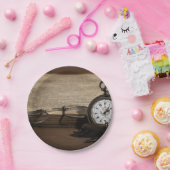 Opa's antike Uhr und Brille Pappteller (Party)