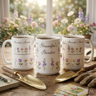 Opa's Garten 5 Florale Geburtsmonatsblumen Kaffeetasse