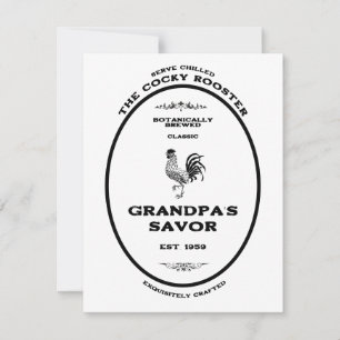Opa's Genuss Hahn Vintage Apotheke Mitteilungskarte