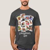 Opa's Joy Foto Frame Collage Modern Trendy T-Shirt (Vorderseite)