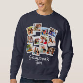 Opa's Joy Foto Frame Collage Modern Trendy T Sweatshirt (Vorderseite)