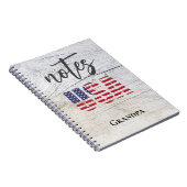 Opa's Name, Patriotic USA Flag Spiral Notebook Notizblock (Rechte Seite)