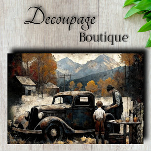 Opa's Pickup Decoupage Seidenpapier