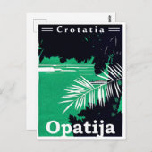Opatija, Kroatien, Adria, zwei farbige Vintage Postkarte (Vorne/Hinten)