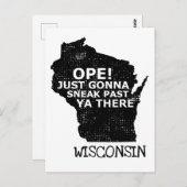 Ope Sneak Past Ya There Wisconsin Karte Quote Reis (Vorne/Hinten)