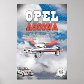 Opel Ascona Car Poster (Vorne)