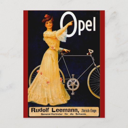 Opel Bicycles Vintage Werbung Postkarte (Vorderseite)