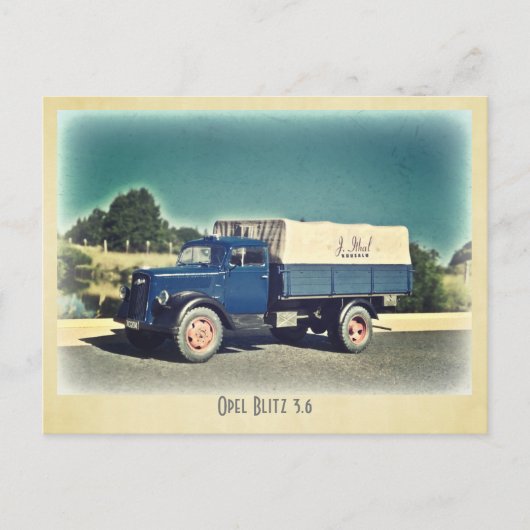 Opel Blitz Postkarte (Vorderseite)