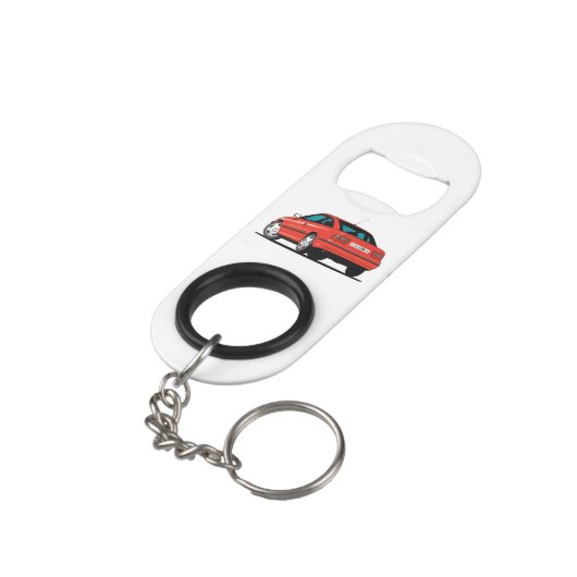 Opel Calibra red Schlüsselanhängerflaschenöffner (Rückseite Schrägansicht)