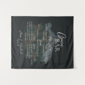 Open Bar and Signature Drink Watercolor Mountain Wandteppich (Vorderseite (Horizontal))